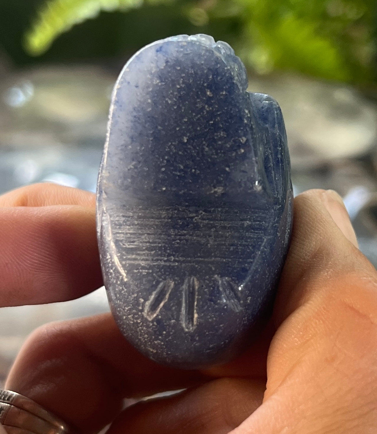Deep Blue Sodalite Skull Carving – Handcrafted Polished Gemstone Skull Figurine