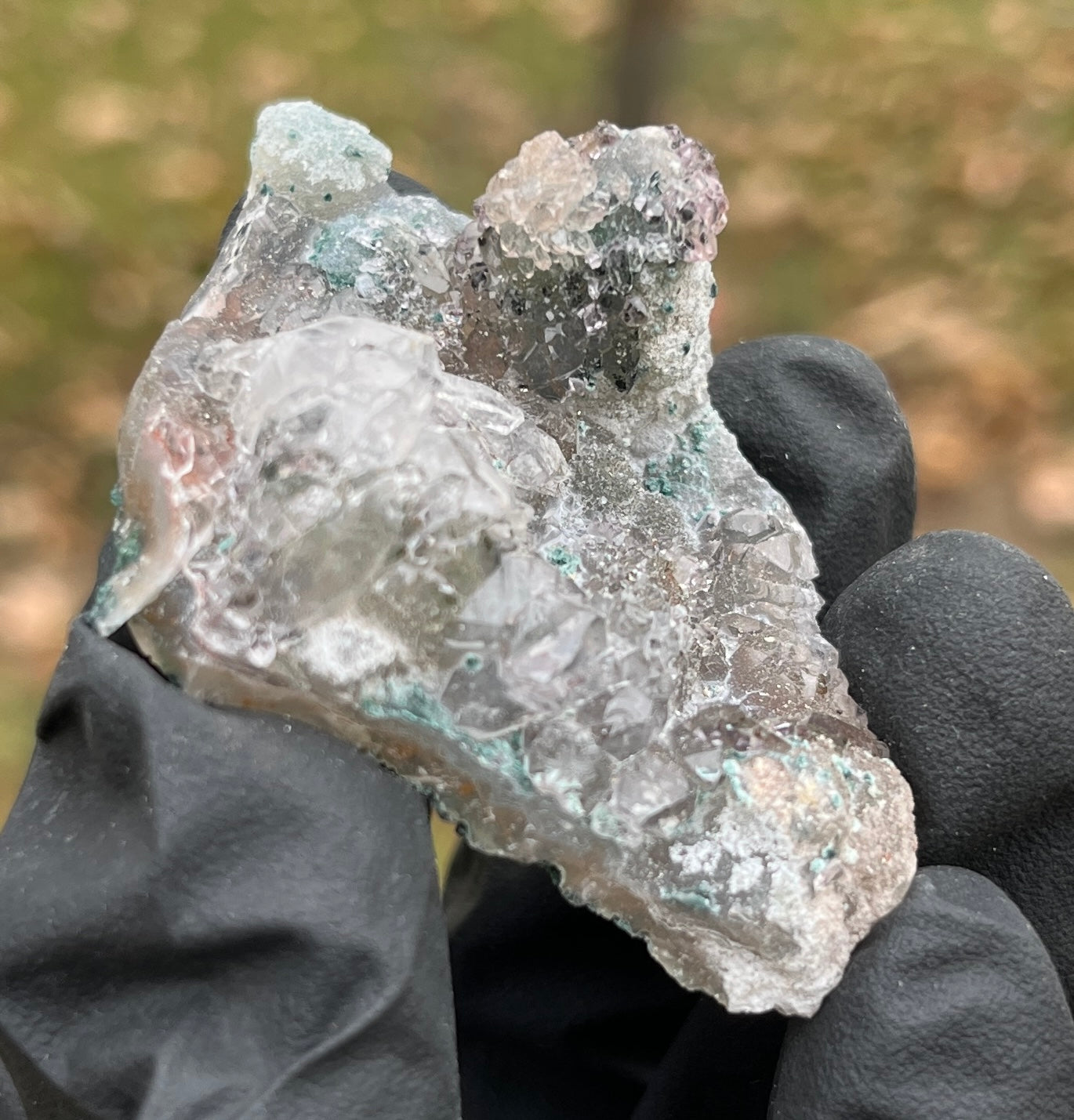 Brazilian Zeolite Flower Quartz Cluster | Rare Mint Green and Clear Crystal Specimen | Complex Chalcedony Geode Healing Stone