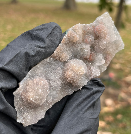 Sparkling Brazilian Druzy Quartz Specimen | Botryoidal Chalcedony with Zeolite | High-Vibration Amplifier Crystal | Raw Collector Piece