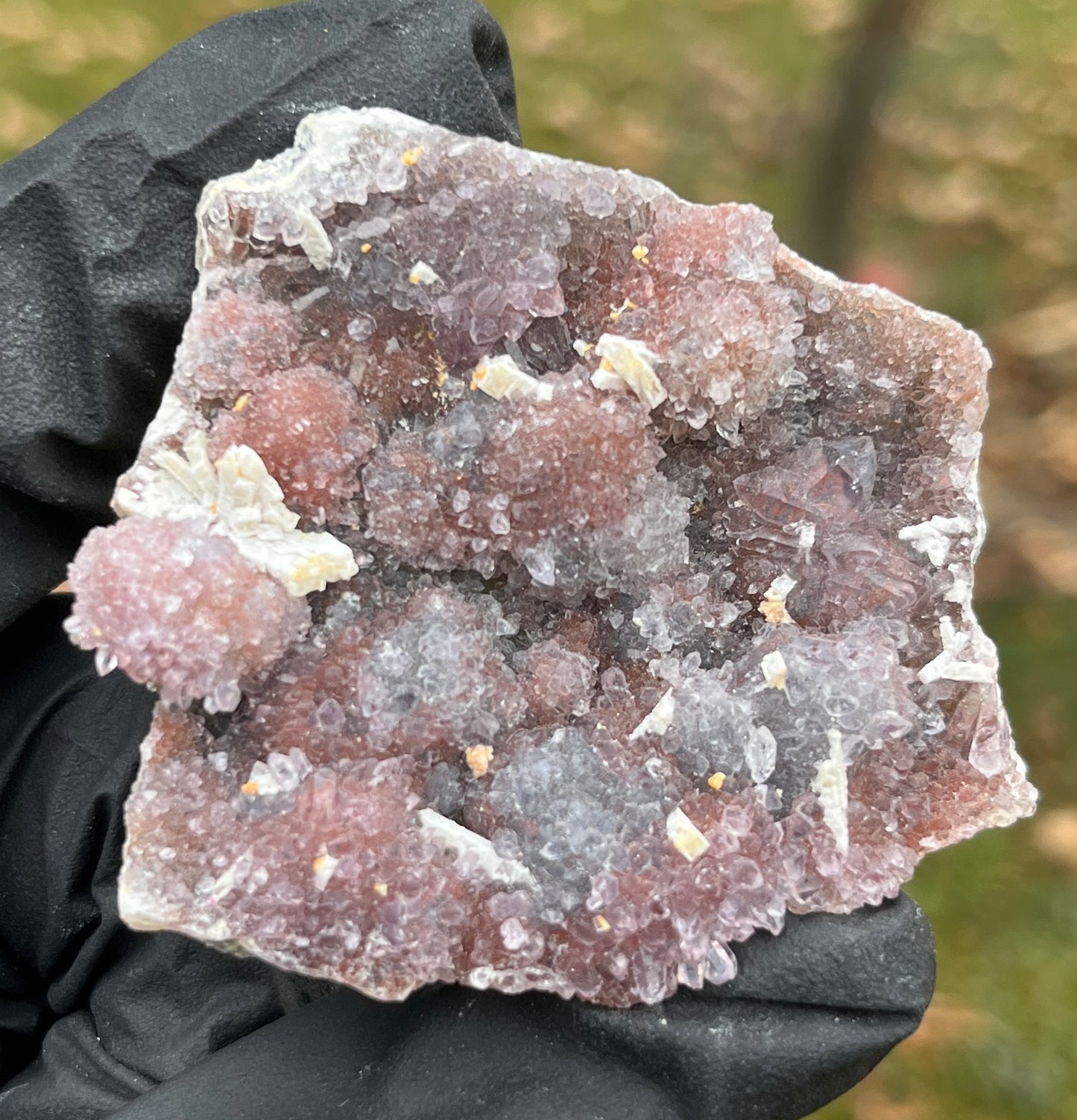Rare Brazilian Botryoidal Amethyst Zeolite Cluster | Pink Sparkling Druzy Geode Slab | Unique Mineral Collector Specimen