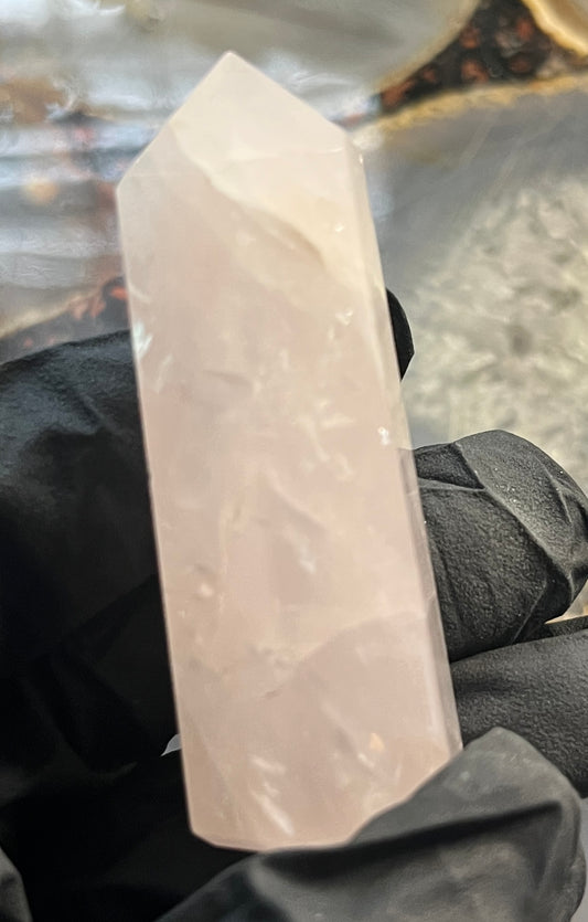 Rose Quartz Tower | Stone of Love & Peace | Healing Crystal Point | Pink