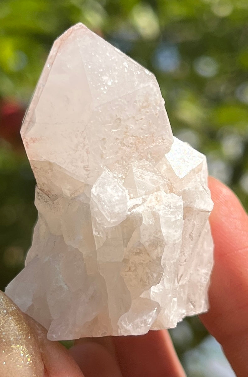 Pink and Black Lithium Quartz Crystal Cluster