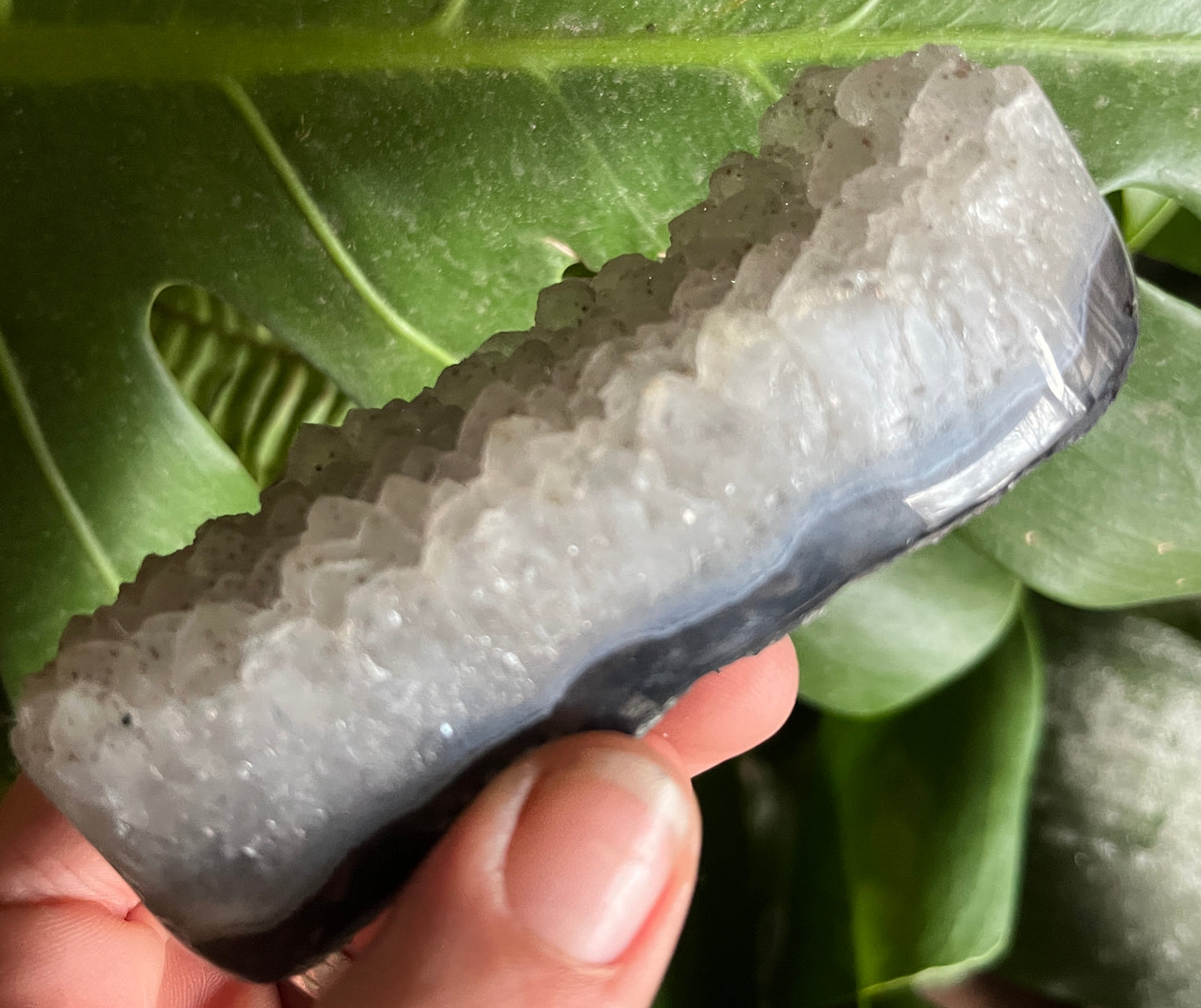 Rare Green Amethyst (Prasiolite) with Natural Agate Banding