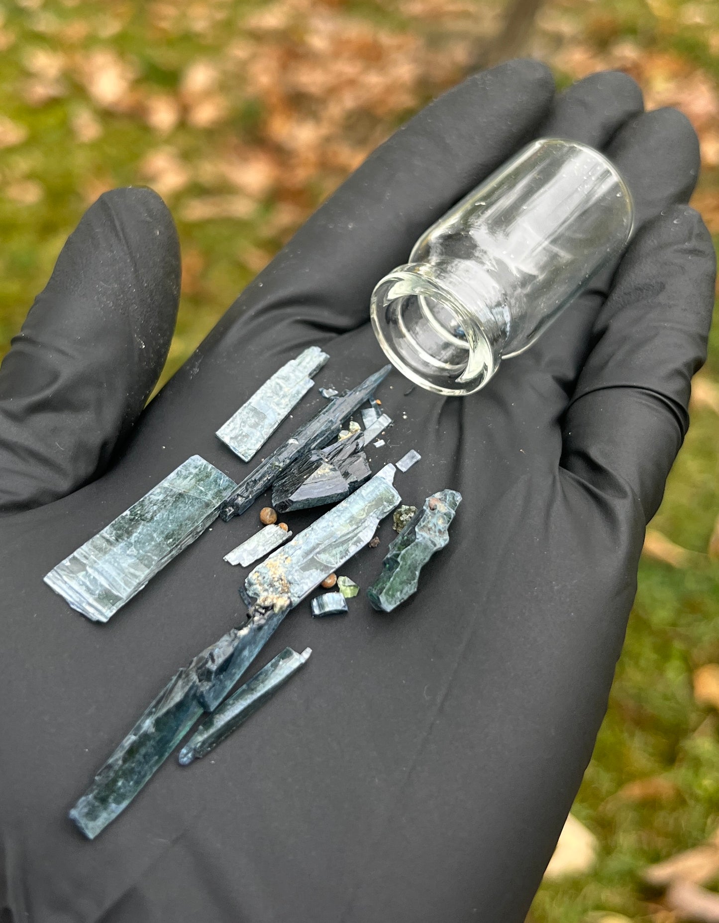 Vial of Raw Vivianite Blades. Raw, Rare, healing Crystals.