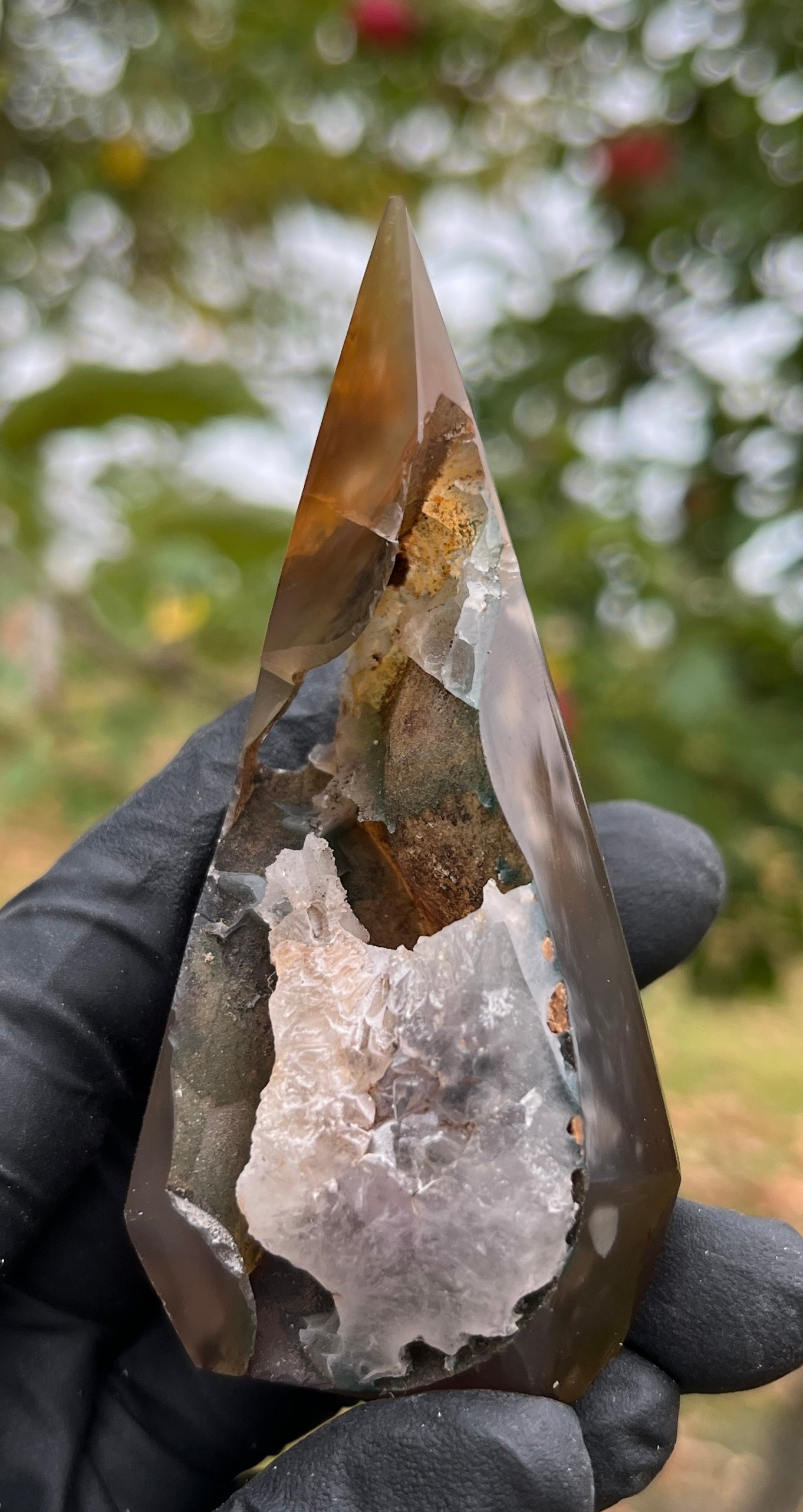 Natural Agate Geode Diamond Point | Polished Agate Crystal Tower | Unique Agate Crystal Display | Healing Geode Specimen | Home Decor & Gift