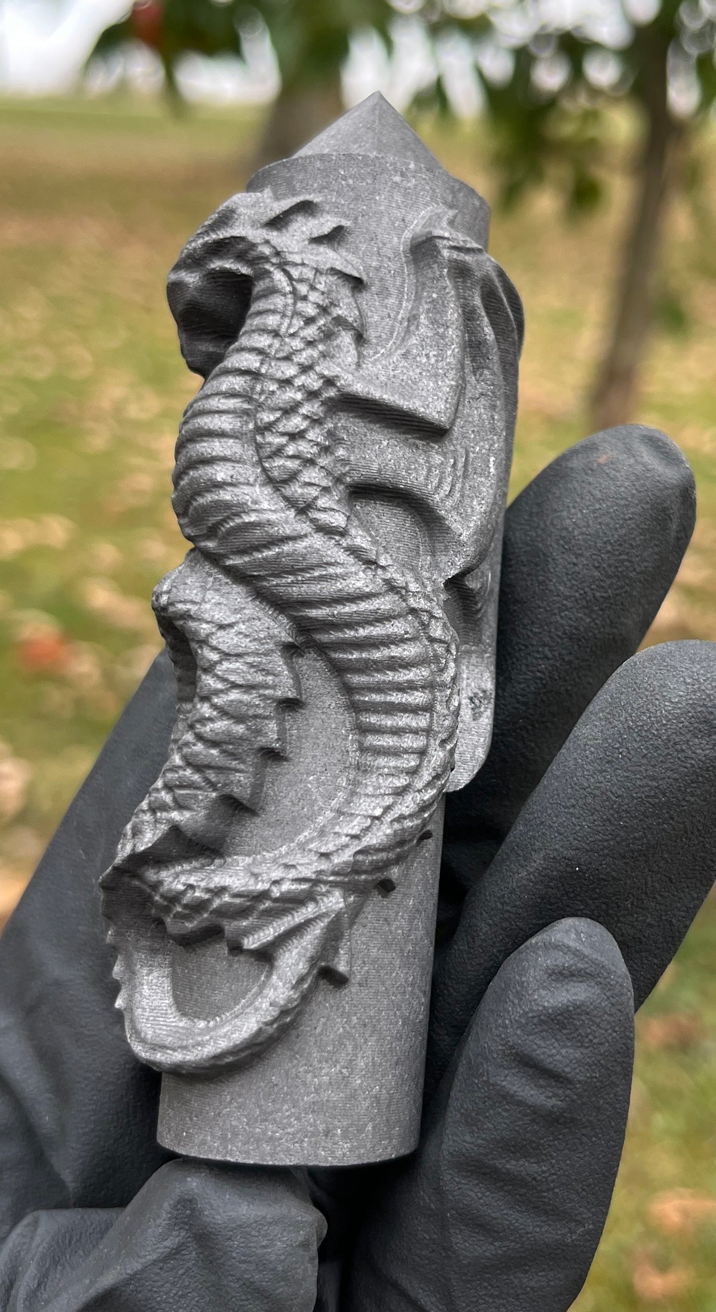 Hand-Carved Shungite Dragon Obelisk - Unique Collector Gemstone Tower - Black Matte Crystal for Altar & Home Decor