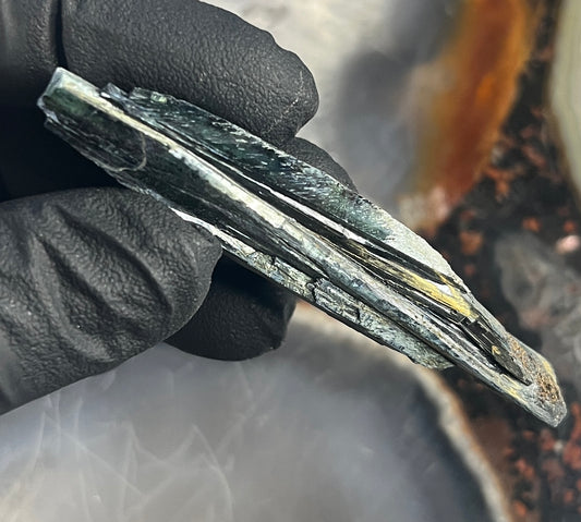 Vivianite Crystal from Brazil | Rare Dark Green Mineral Specimen for Self-Reflection & Insight
