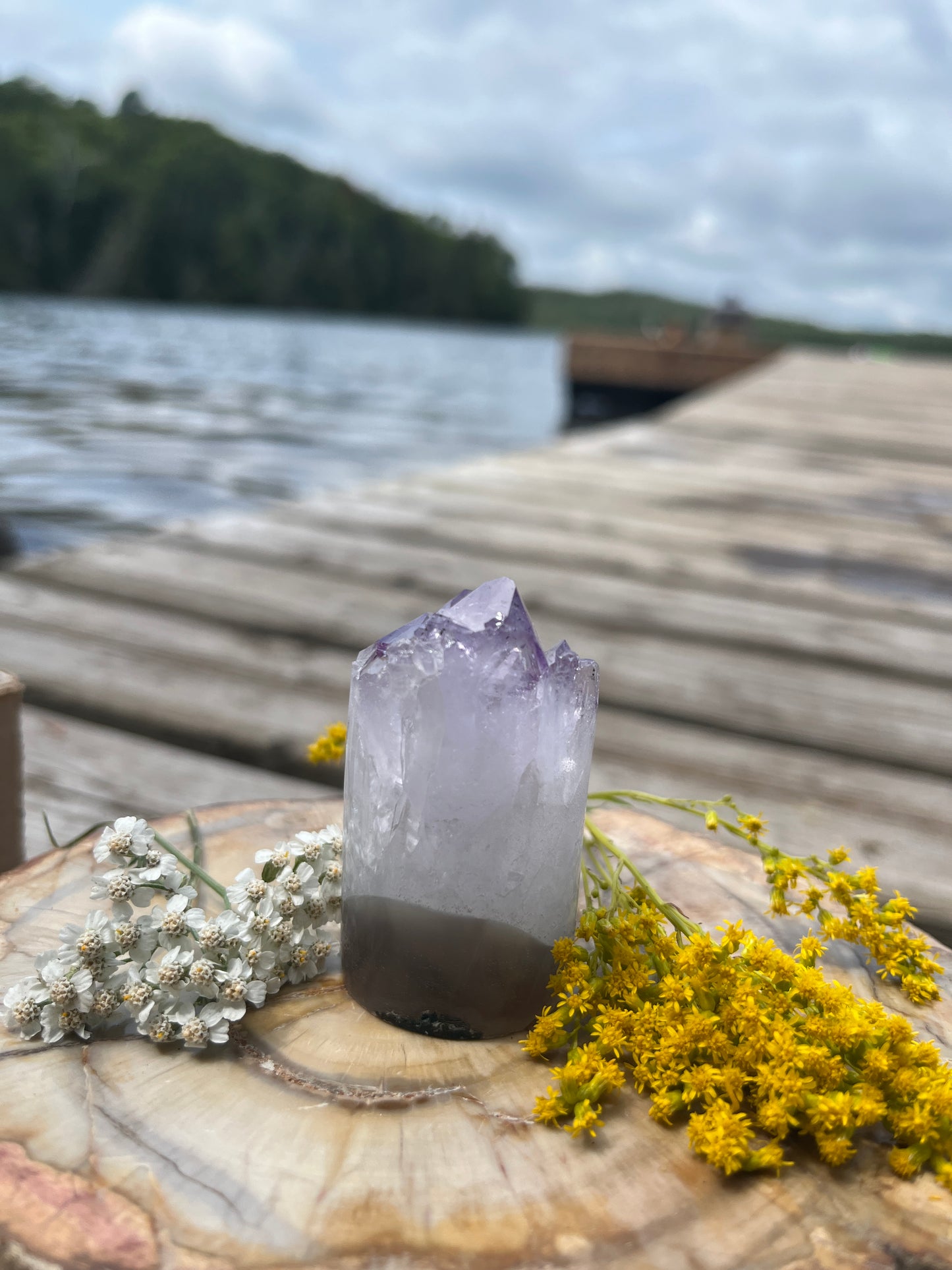 Raw Amethyst Core Specimen – Natural Cylindrical Quartz Crystal Cluster