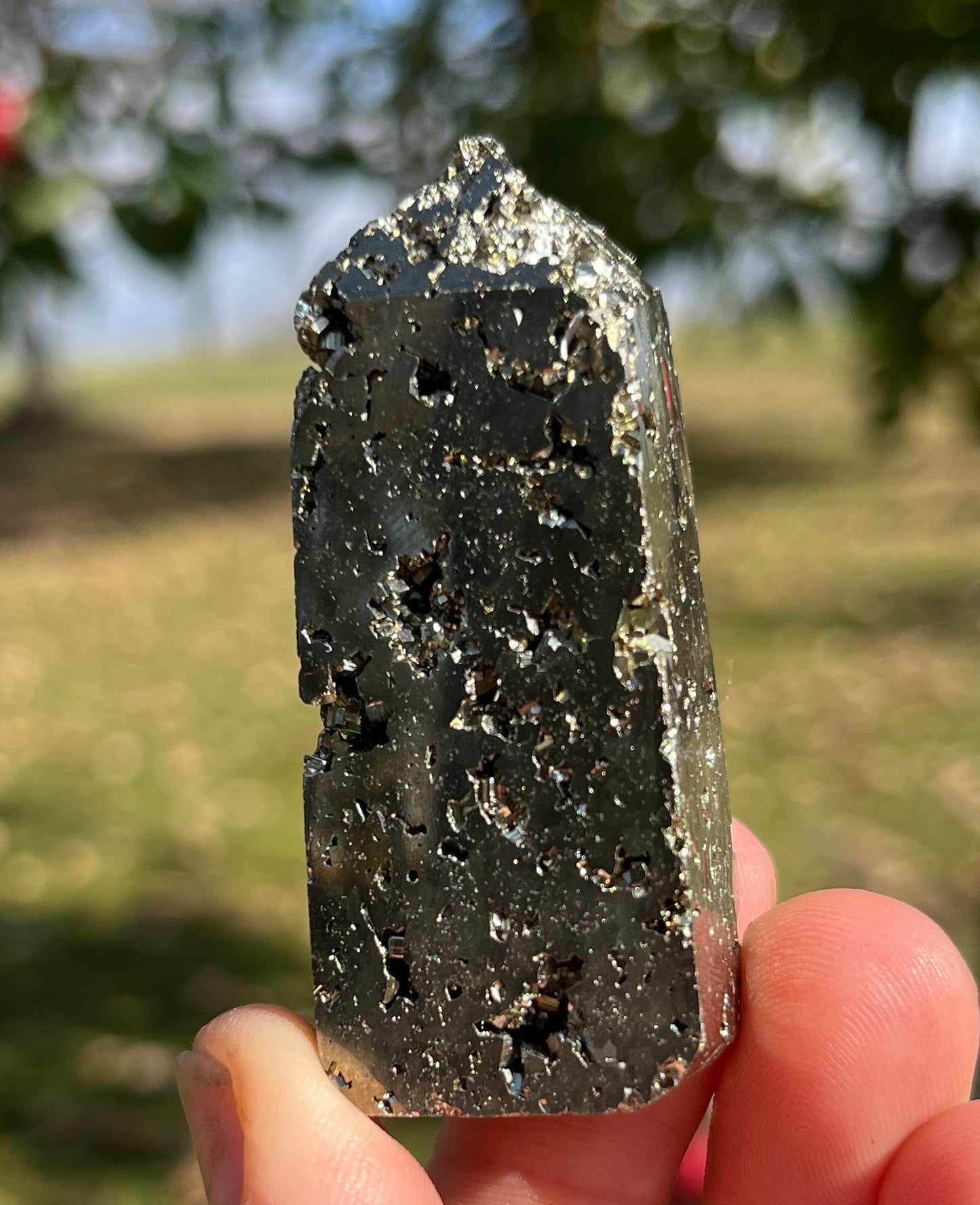 Pyrite Tower | Manifestation, Abundance & Protection Crystal Point | Fool's Gold | Solar Plexus Chakra Stone .