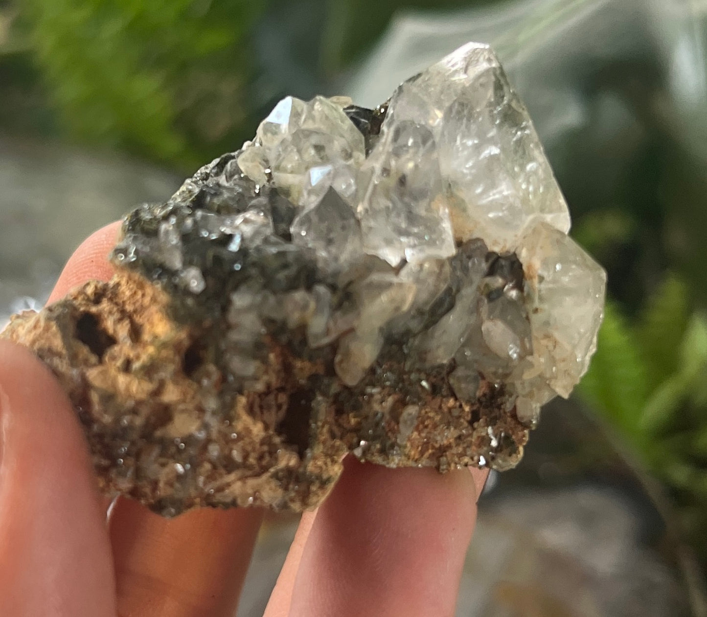 Forest Epidote with Quartz – Sparkling Green Growth Crystal