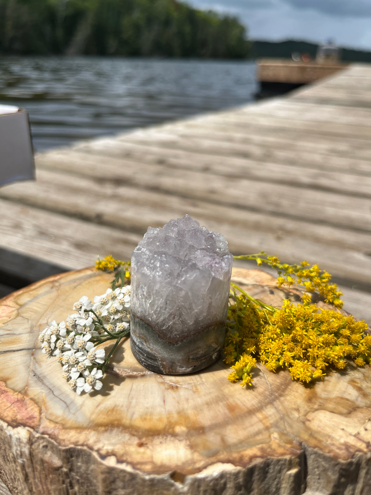 Raw Amethyst Core Specimen – Natural Cylindrical Quartz Crystal Cluster