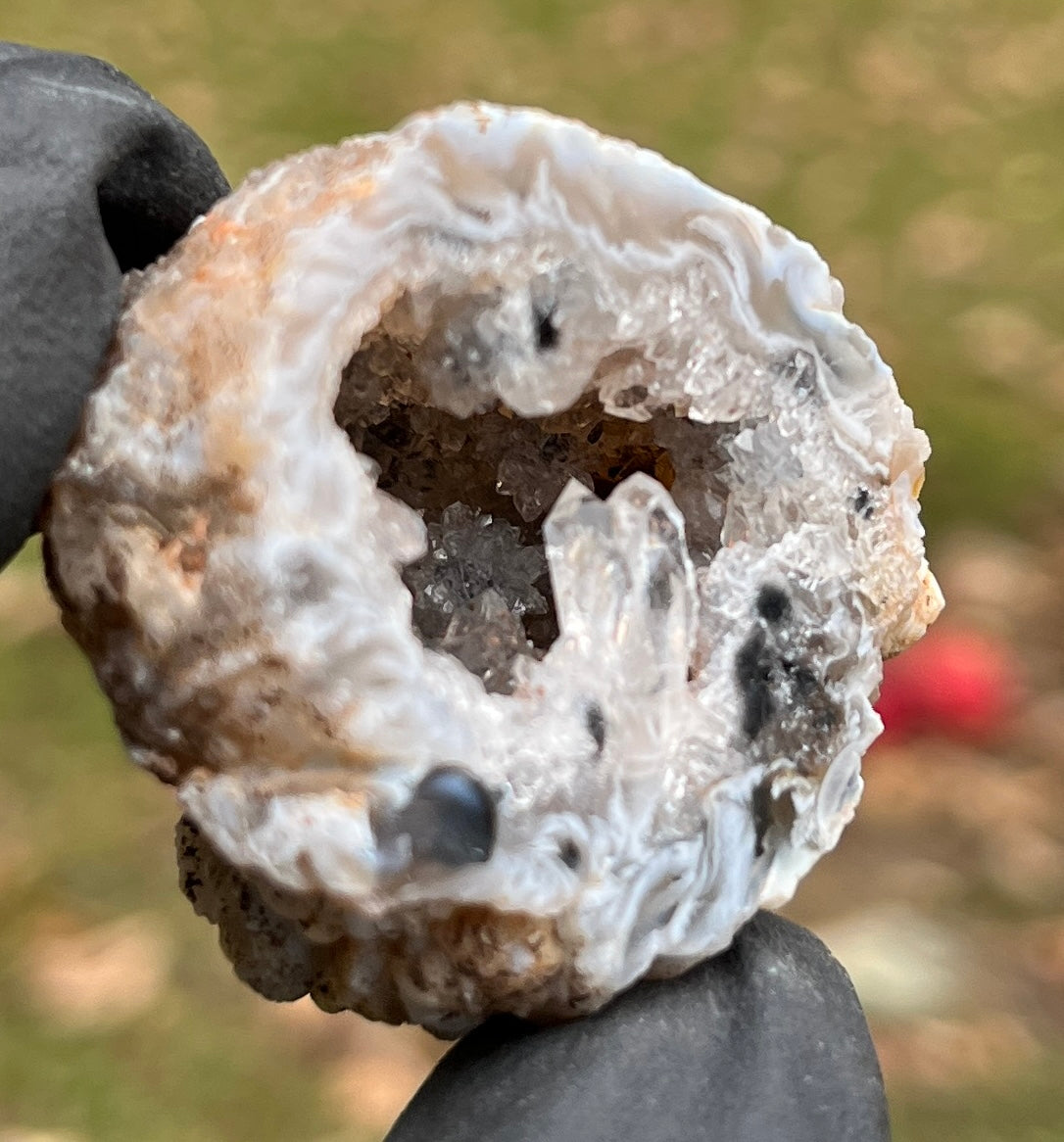 Quartz Crystal Geode Half - Natural Druzy & Agate Formation - Raw Mineral Specimen - Home Decor & Crystal Healing Gift