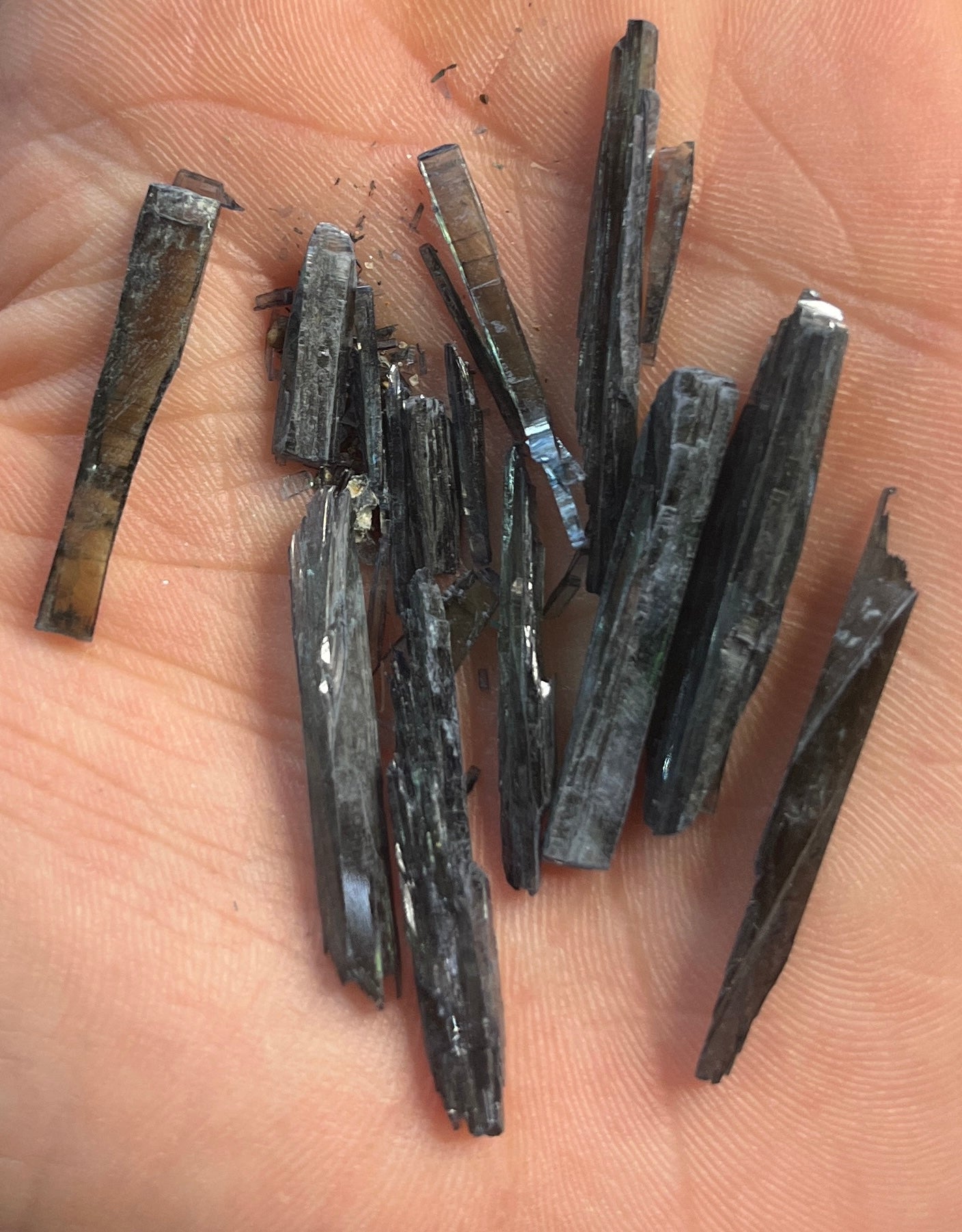 Vial of Raw Vivianite Blades. Raw, Rare, healing Crystals.