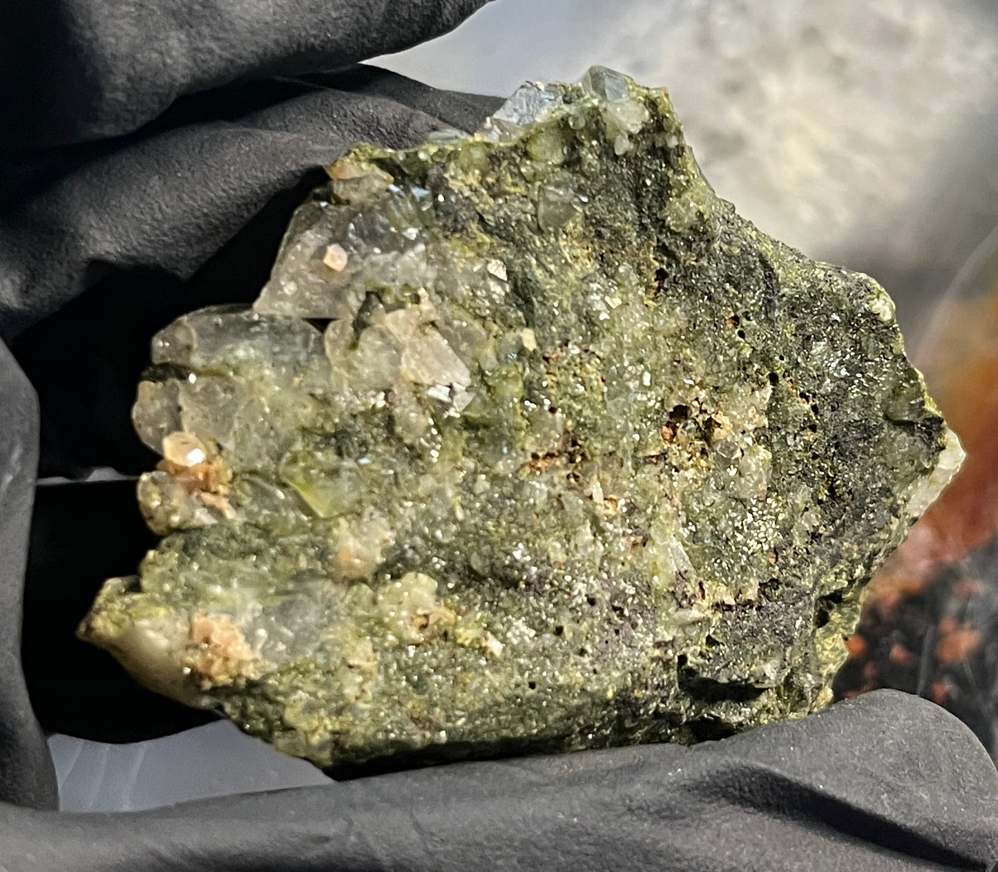 Forest Epidote with Quartz – Sparkling Green Growth Crystal | Collector Mineral | Grounding & Abundance Stone