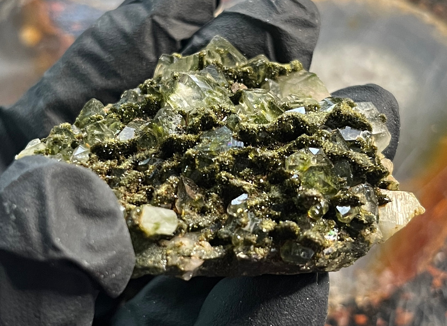 Forest Epidote with Quartz – Sparkling Green Growth Crystal | Collector Mineral | Grounding & Abundance Stone