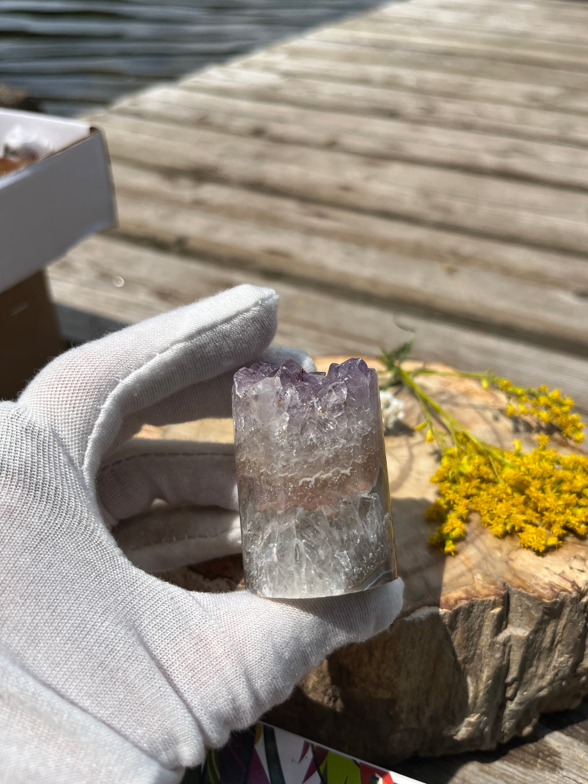 Raw Amethyst Core Specimen – Natural Cylindrical Quartz Crystal Cluster