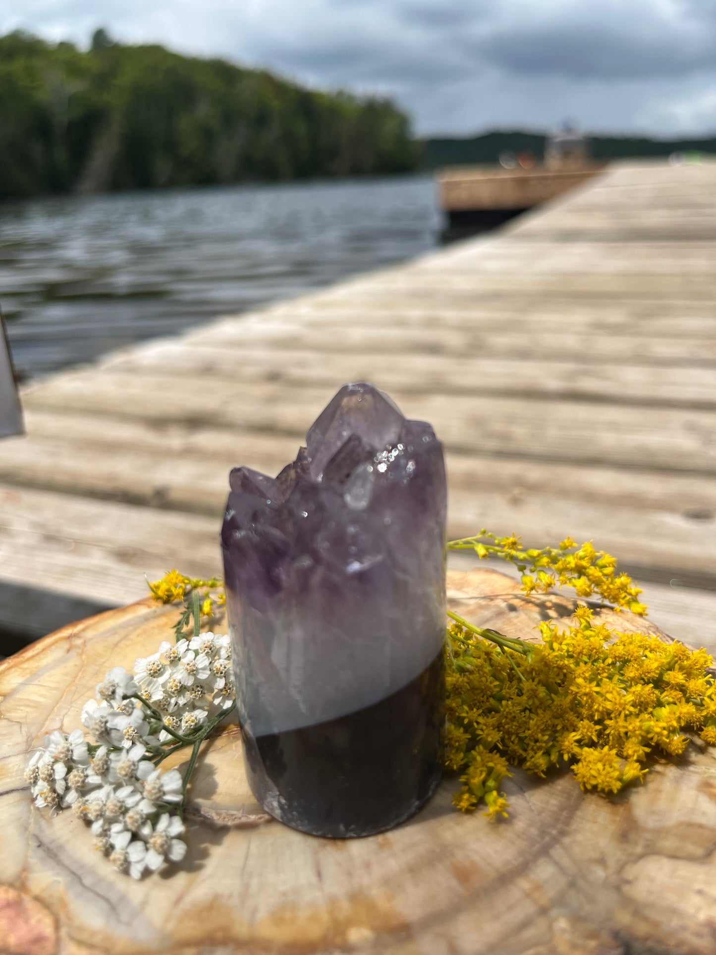 Raw Amethyst Core Specimen – Natural Cylindrical Quartz Crystal Cluster
