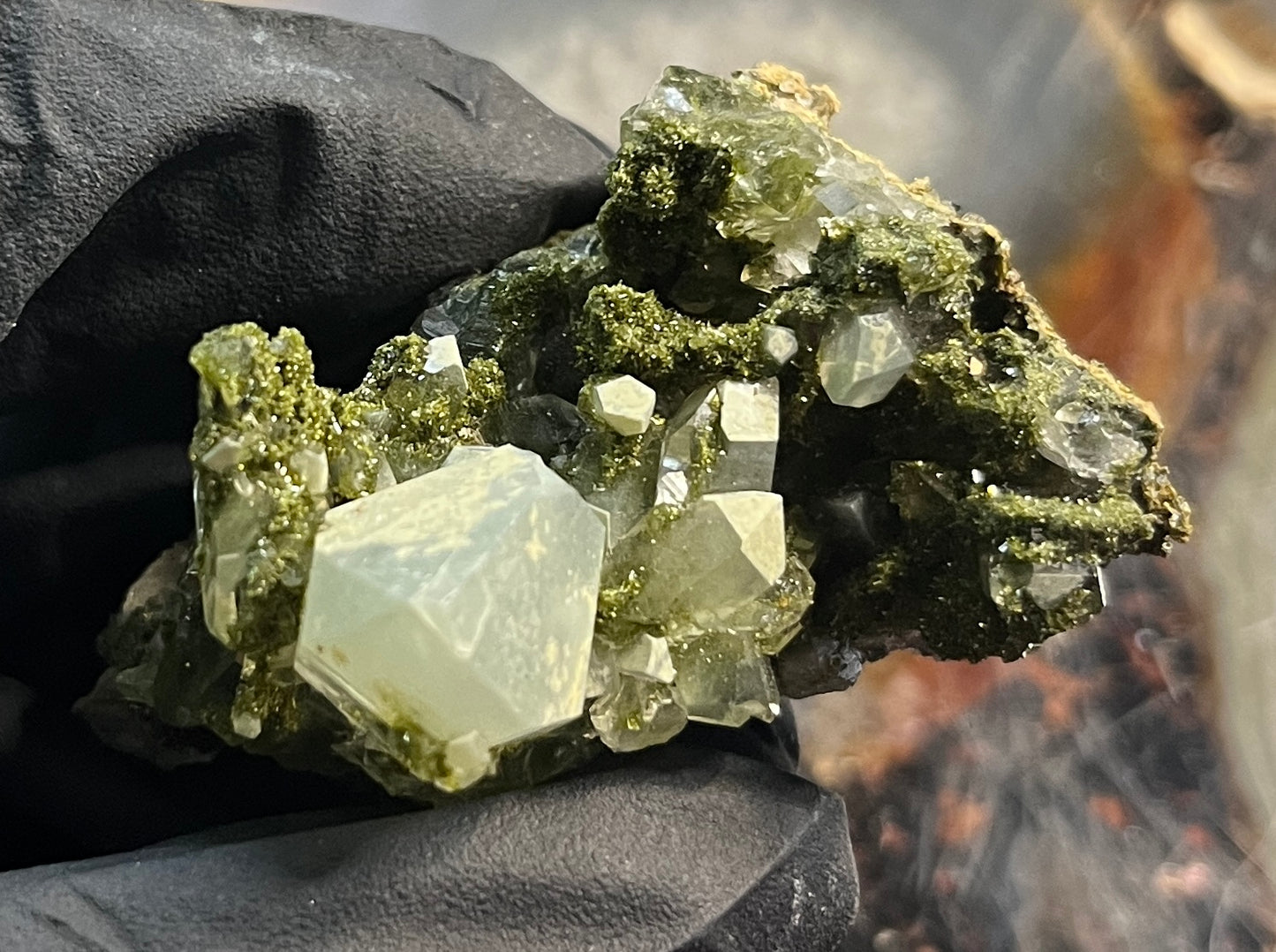 Forest Epidote with Quartz – Sparkling Green Growth Crystal | Collector Mineral | Grounding & Abundance Stone