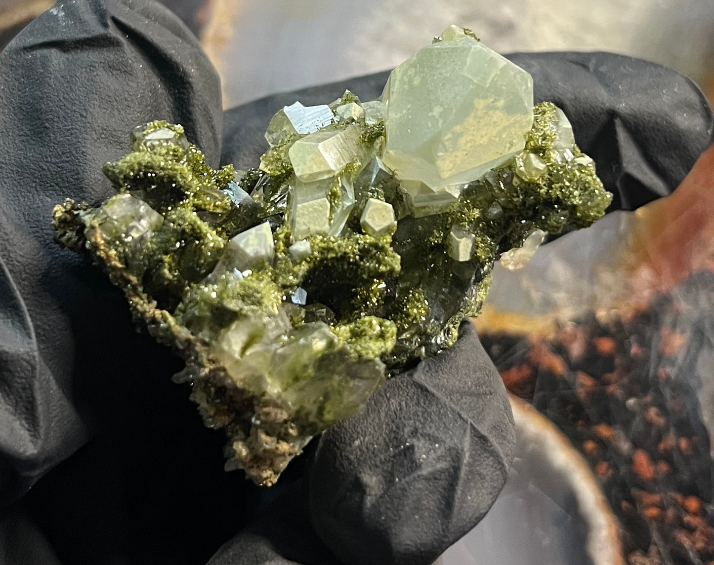 Forest Epidote with Quartz – Sparkling Green Growth Crystal | Collector Mineral | Grounding & Abundance Stone