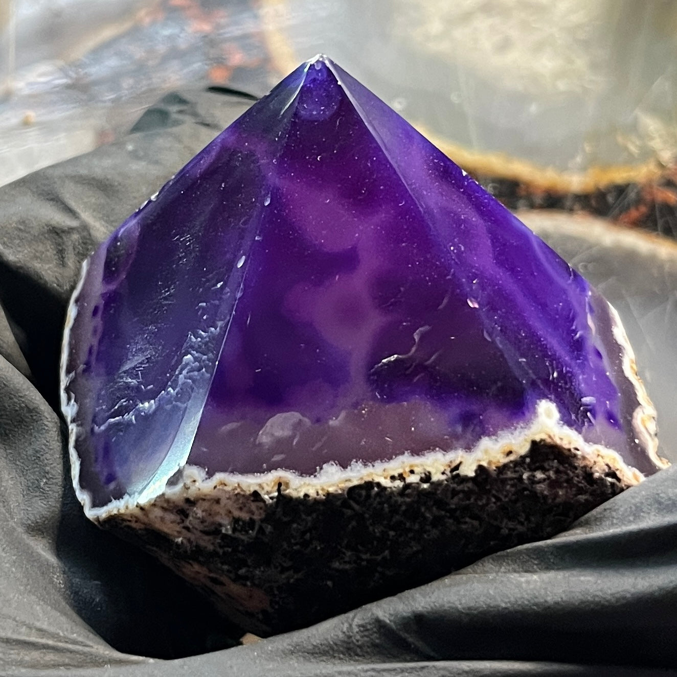 Dyed Purple Agate Polished Point - Natural Base Agate Crystal Tower - Vibrant Purple Agate Decor