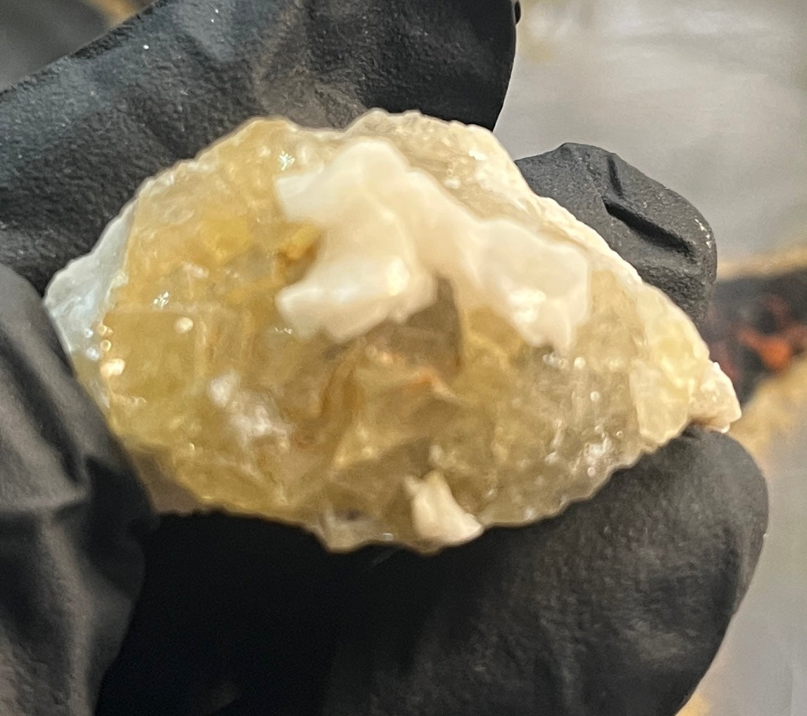 Raw Yellow Fluorite Crystal with Calcite| Golden Fluorite Specimen | Natural Healing Stone for Focus, Creativity & Positivity | Spiritual Gift