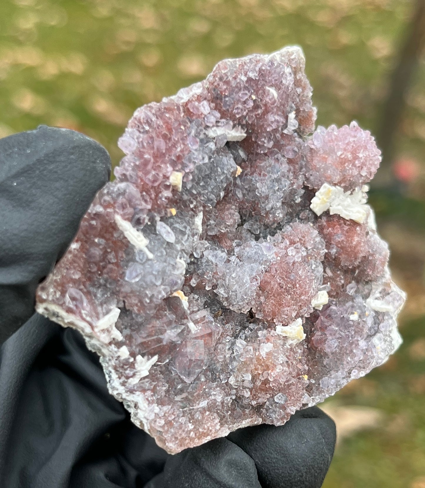 Rare Brazilian Botryoidal Amethyst Zeolite Cluster | Pink Sparkling Druzy Geode Slab | Unique Mineral Collector Specimen