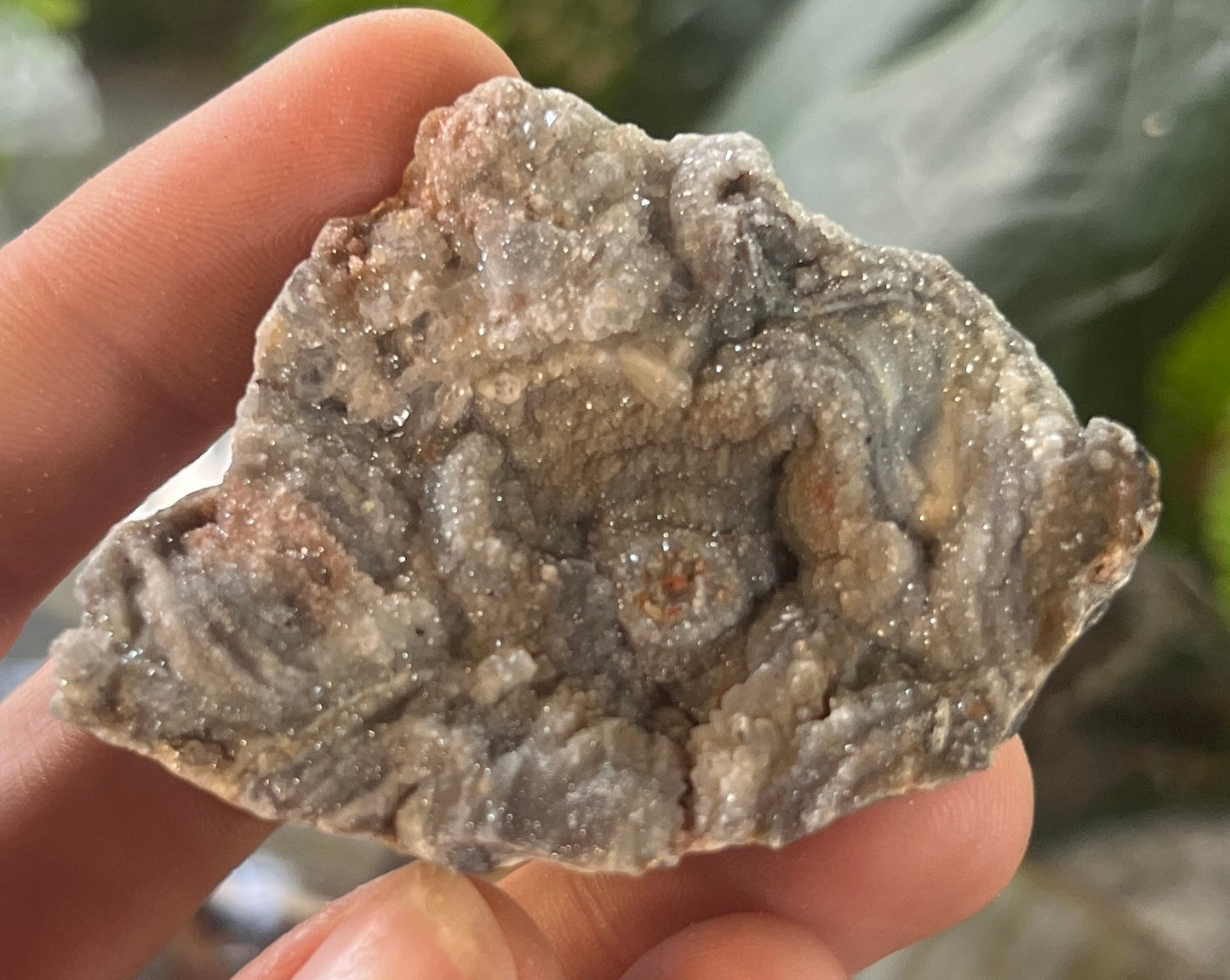 Raw Sparkling Sparkly Druzy Chalcedony Specimen - Botryoidal Grey Chalcedony