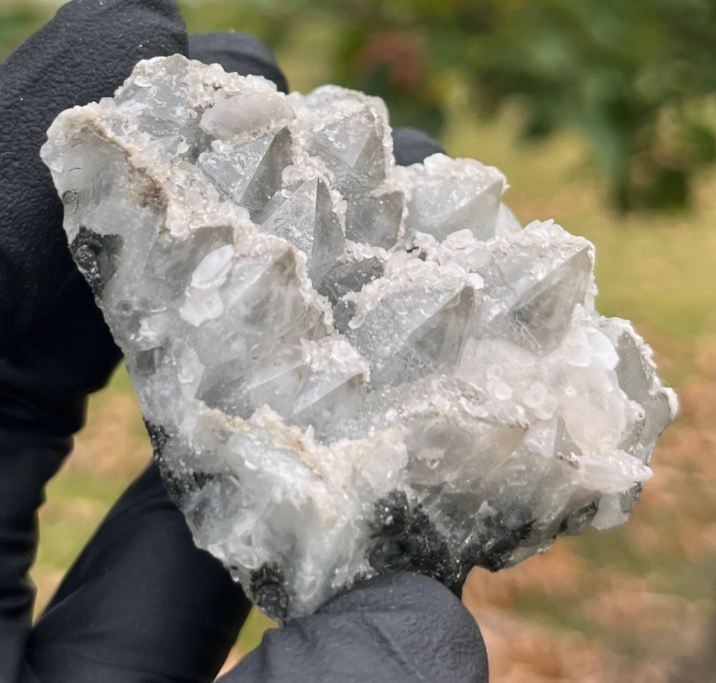 Quartz Cluster with Pyrite and Calcite. Rare Healing Crystals. Mongolian Quartz. Mixed Minerals.