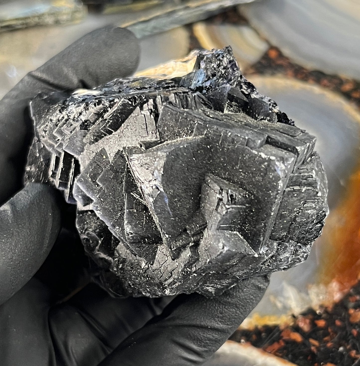 Rare Black Rose Fluorite Specimen – UV Reactive "Glow" Crystal – Natural Raw Fluorite