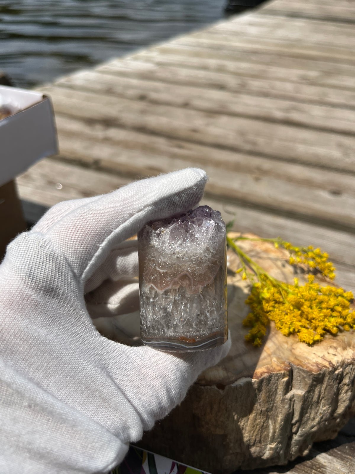 Raw Amethyst Core Specimen – Natural Cylindrical Quartz Crystal Cluster
