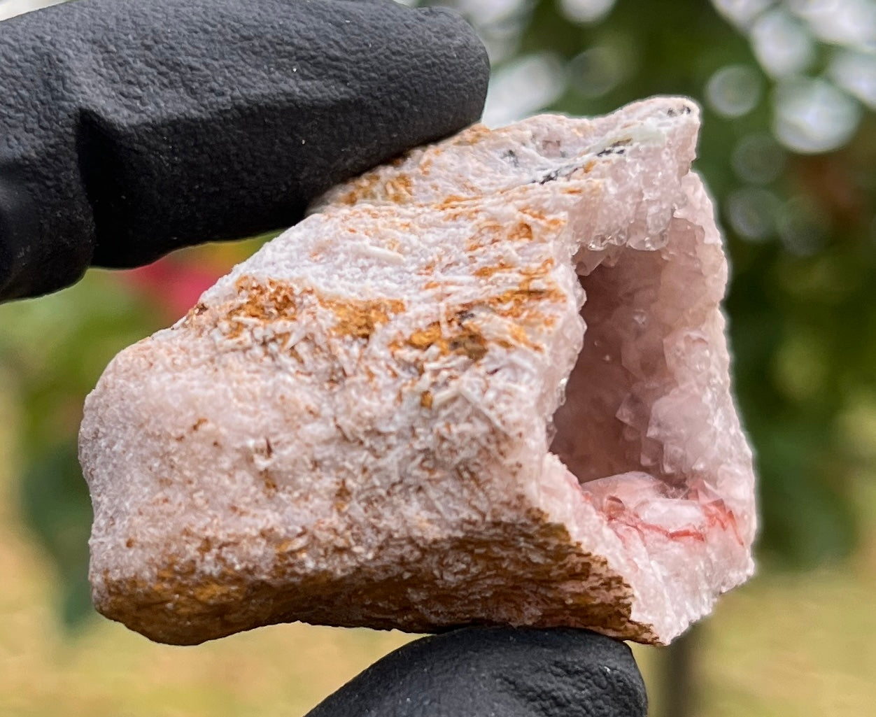 Pink Amethyst Geode | Raw Natural Crystal Cluster | Heart Chakra Healing Stone