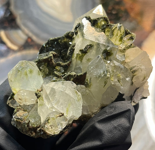 Forest Epidote with Quartz – Sparkling Green Growth Crystal | Collector Mineral | Grounding & Abundance Stone