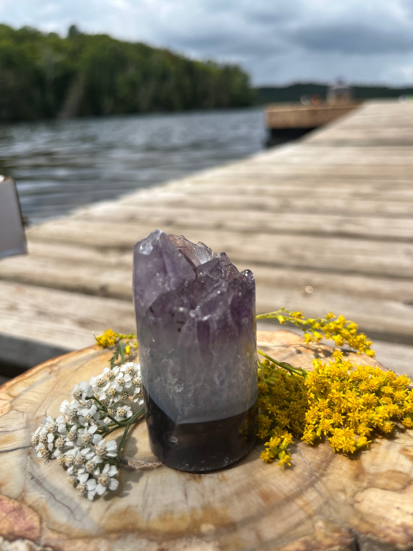 Raw Amethyst Core Specimen – Natural Cylindrical Quartz Crystal Cluster