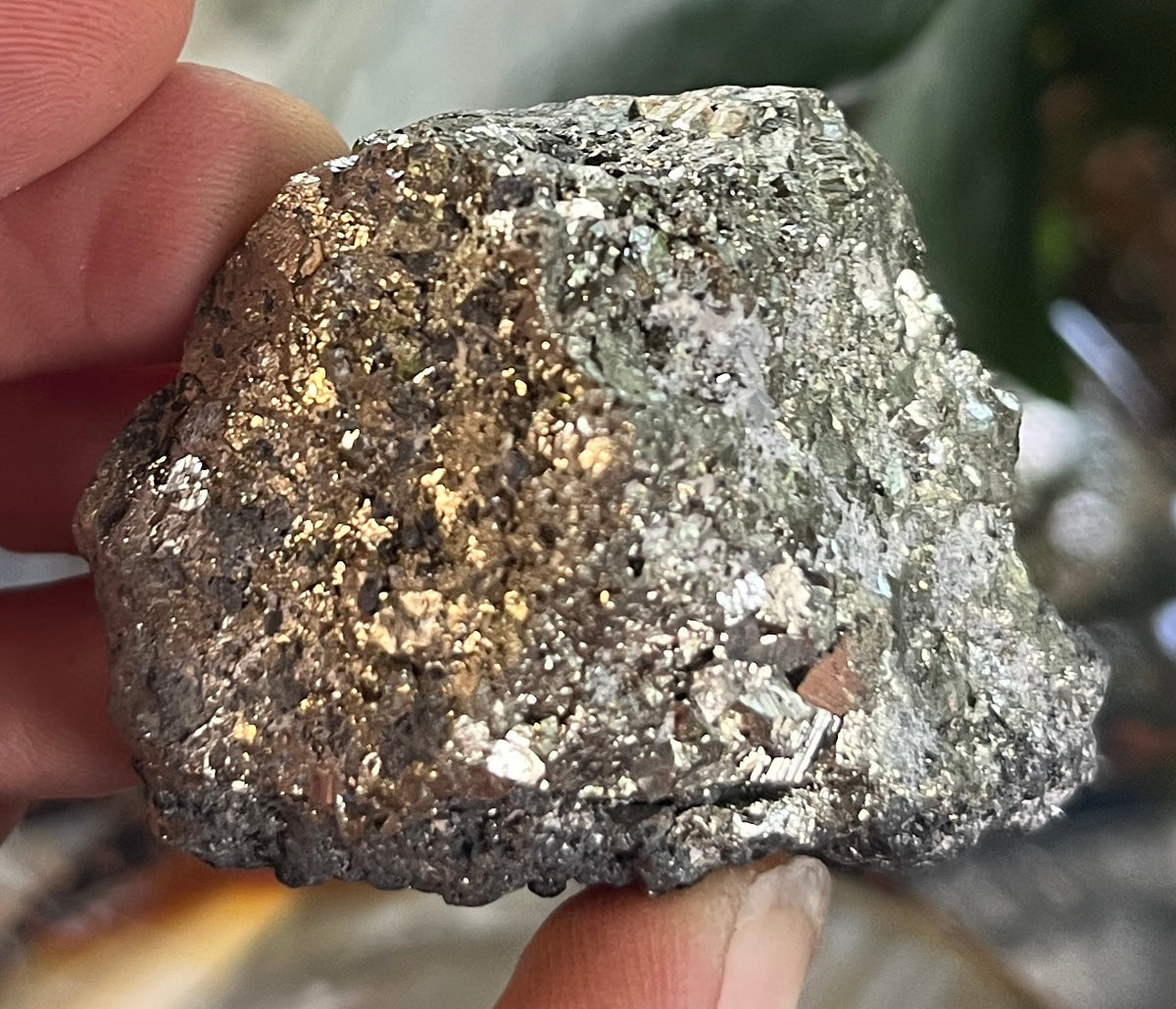Raw Pyrite Cluster with Striated Cubes & Sphalerite Matrix