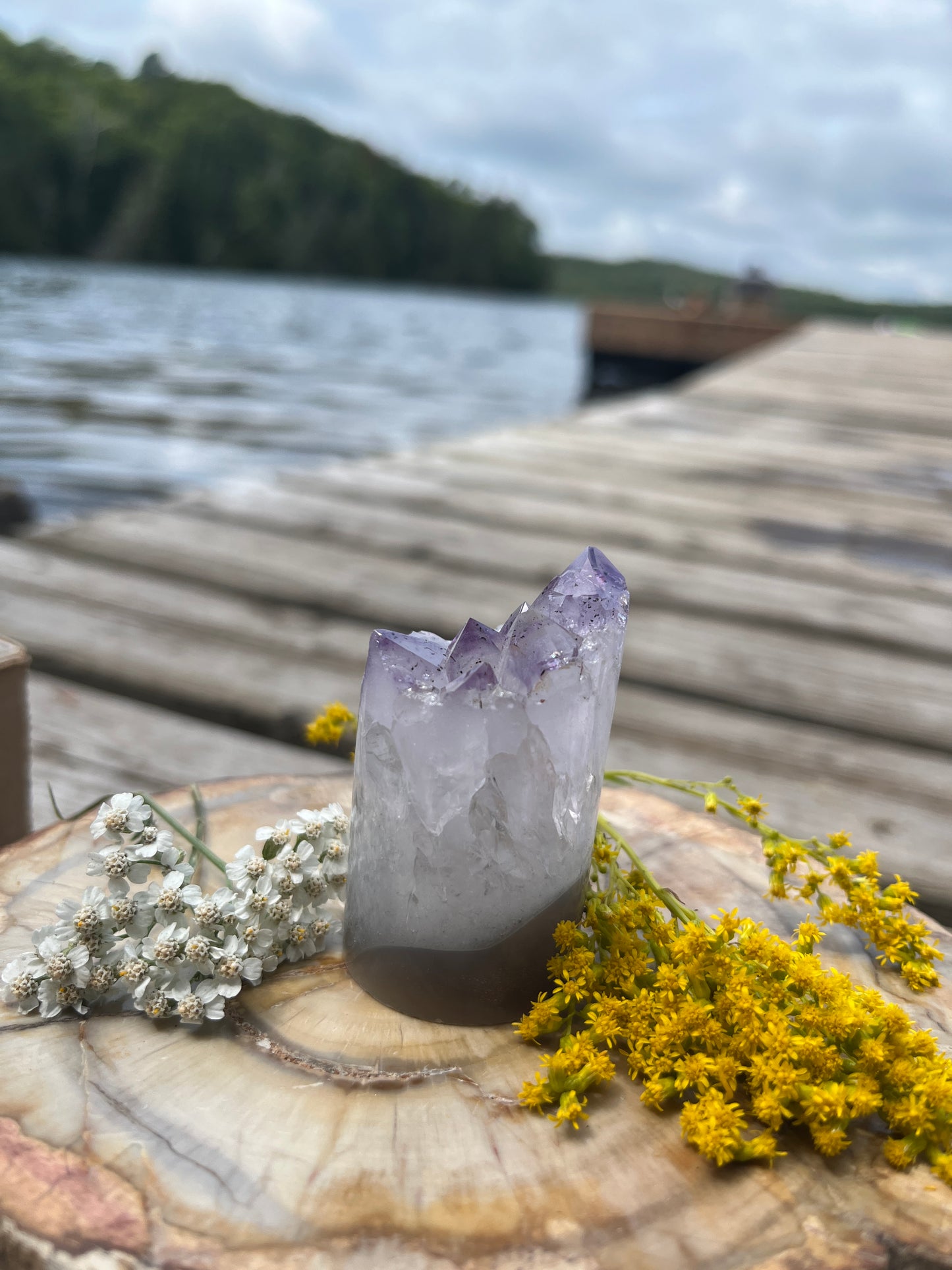 Raw Amethyst Core Specimen – Natural Cylindrical Quartz Crystal Cluster
