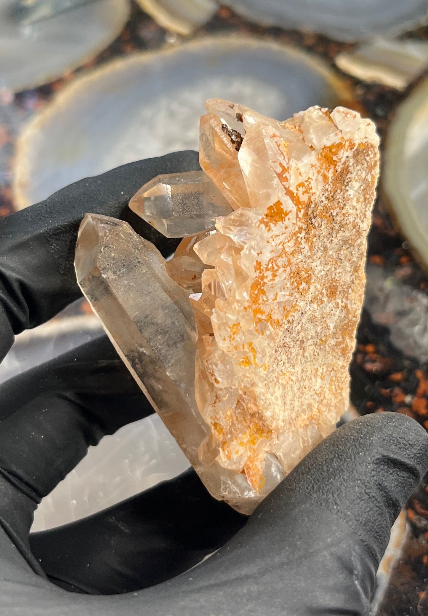 Natural Orange Hematoid Quartz Crystal Cluster | Raw Tangerine Quartz Specimen | High Quality Quartz | Crystal Grids & Healing