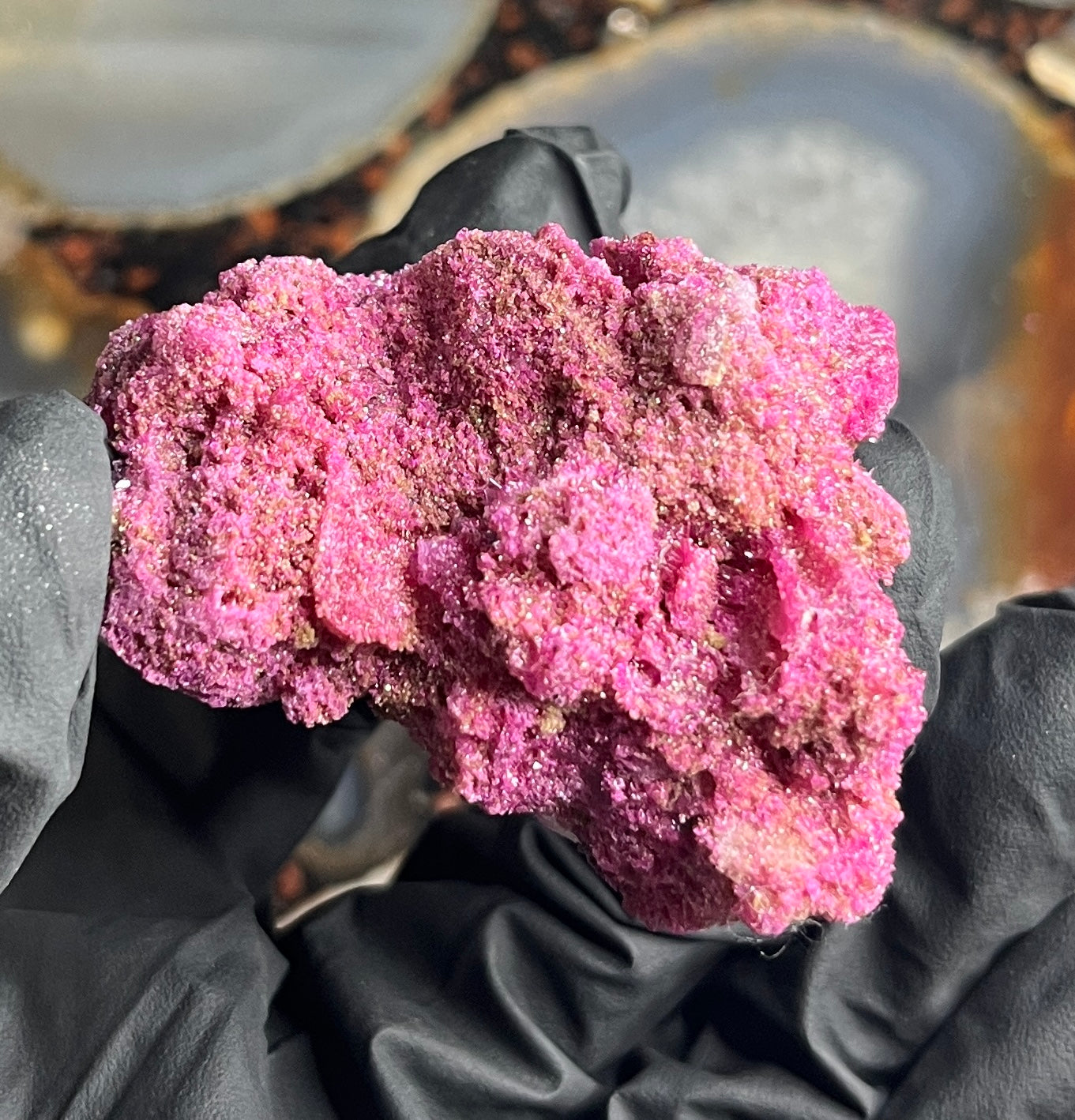 Fluorescent Honeycomb Ruby Specimen - UV Reactive Corundum - Raw Magenta Ruby Crystal - Rare Mineral Decor -