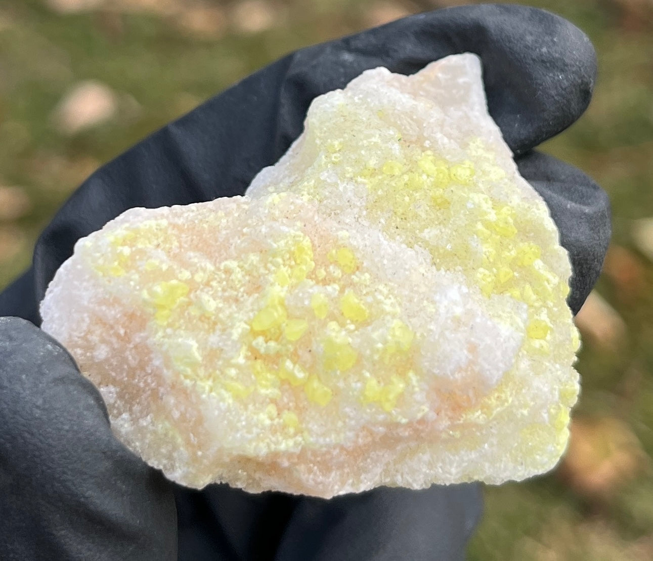 Vibrant Rare Sulfur Crystal Cluster on Calcite Matrix | Sicilian Sulphur Specimen | Natural Yellow Mineral Healing Stone | Rare Cabinet Specimen