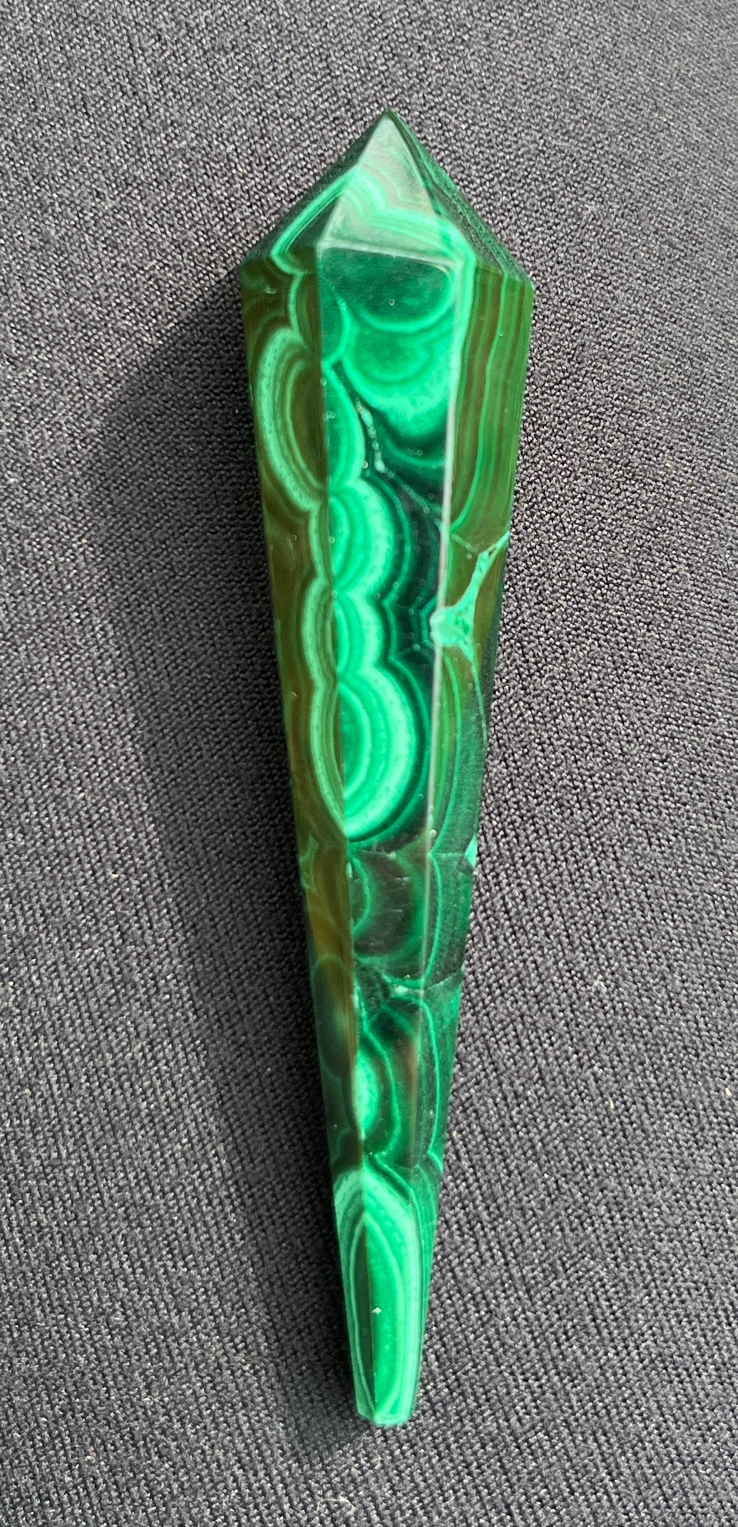 Polished Malachite Wand – Genuine Malachite Crystal for Transformation, Protection & Heart Chakra Energy