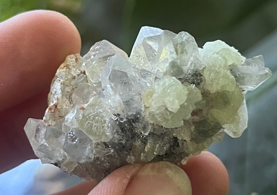 Prehnite with quartz Crystals  – Stone of Healing & Inner Peace