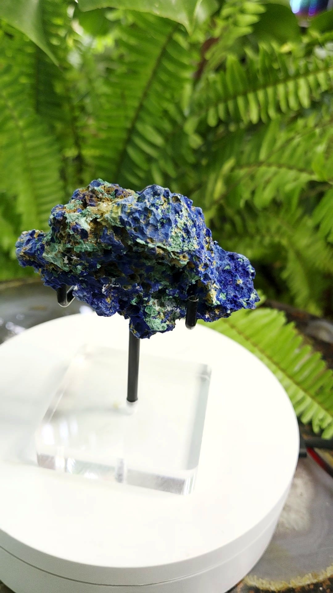 Azurite Crystal Cluster with Chrysocolla - angle 1