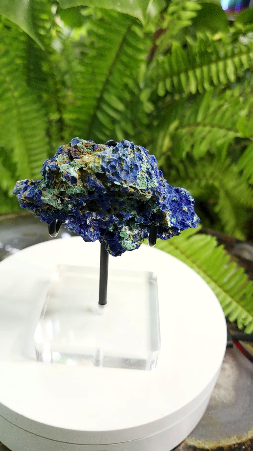 Azurite Crystal Cluster with Chrysocolla - angle 2