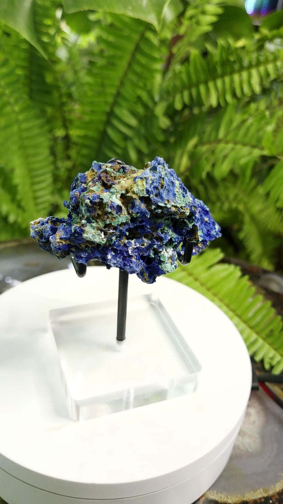 Azurite Crystal Cluster with Chrysocolla - angle 3