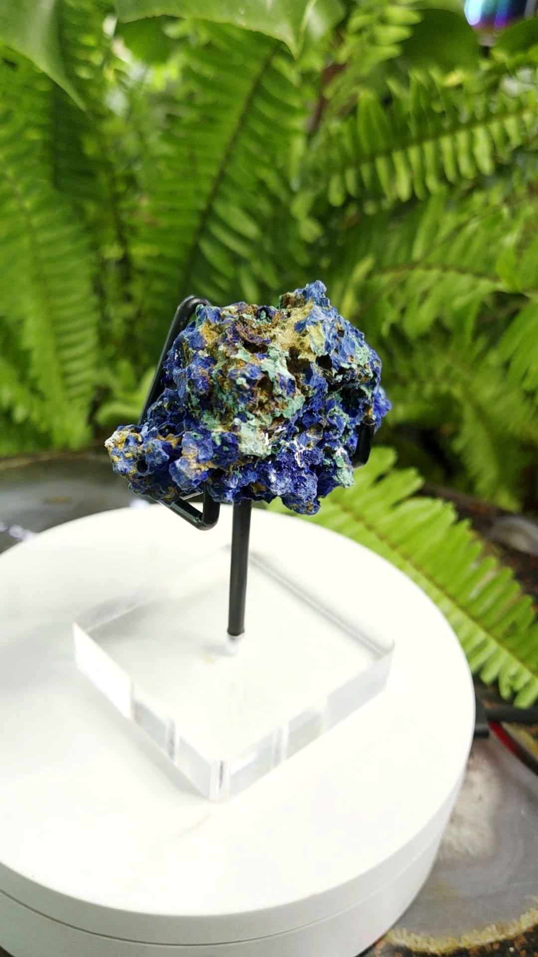 Azurite Crystal Cluster with Chrysocolla - angle 4