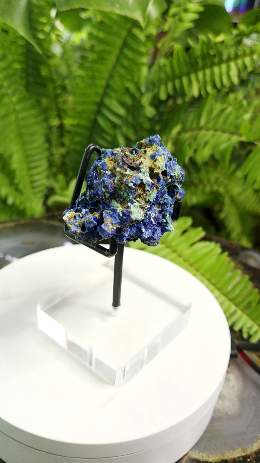 Azurite Crystal Cluster with Chrysocolla - angle 5