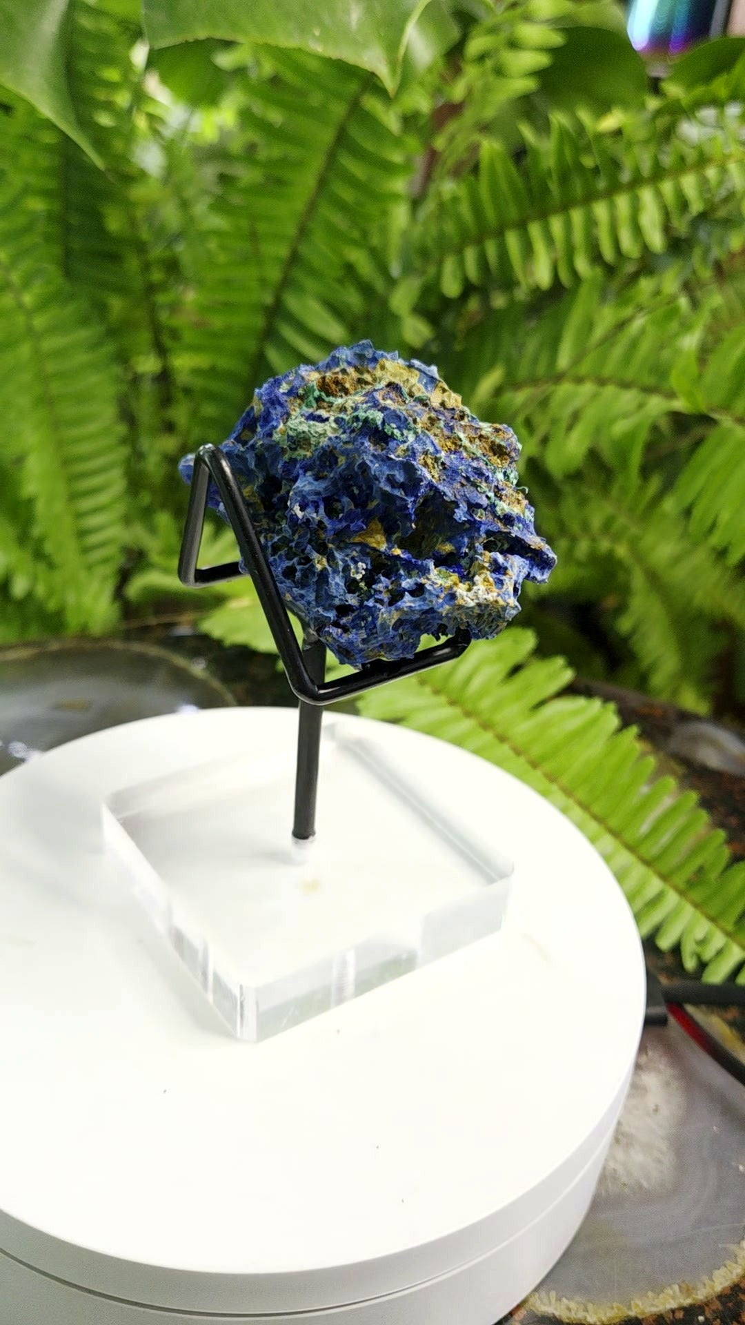 Azurite Crystal Cluster with Chrysocolla - angle 9