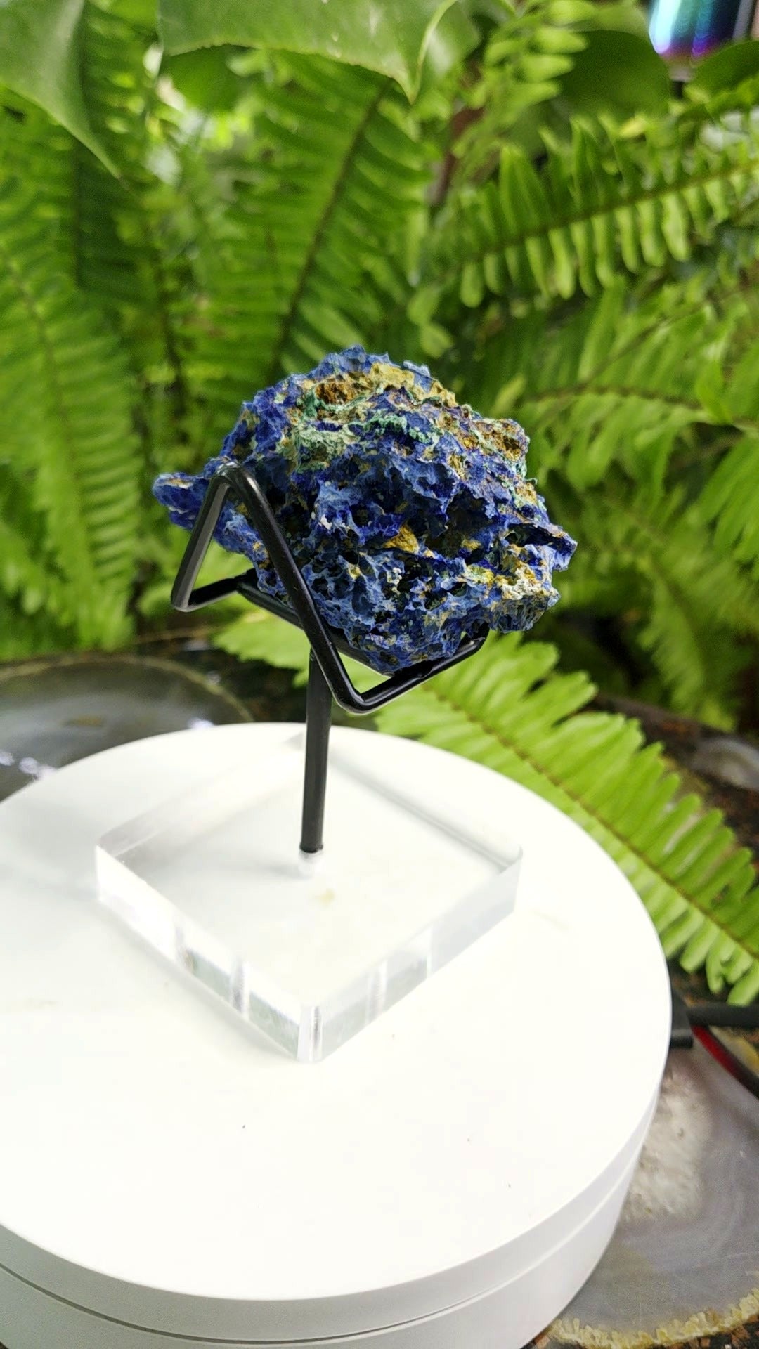 Azurite Crystal Cluster with Chrysocolla - angle 10