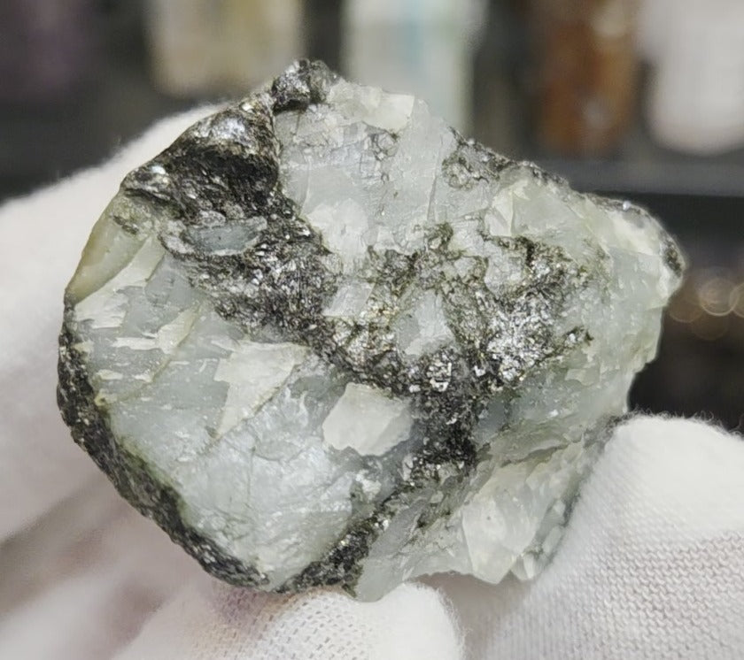 Raw green emerald on matrix specimen