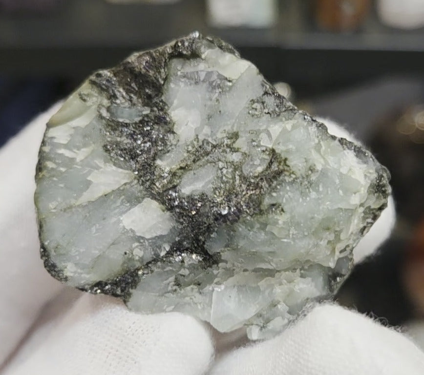 Raw green emerald on matrix specimen