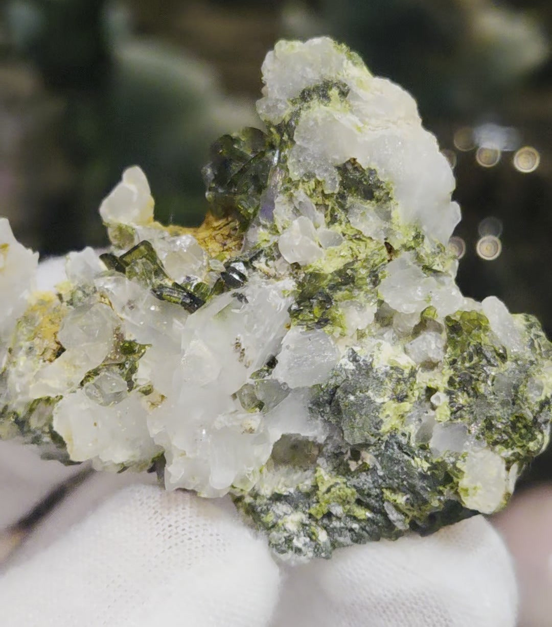 Epidote and quartz on matrix specimen
